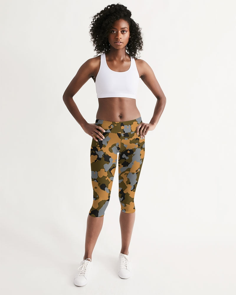 Camouflage Mid-Rise Capri Leggings