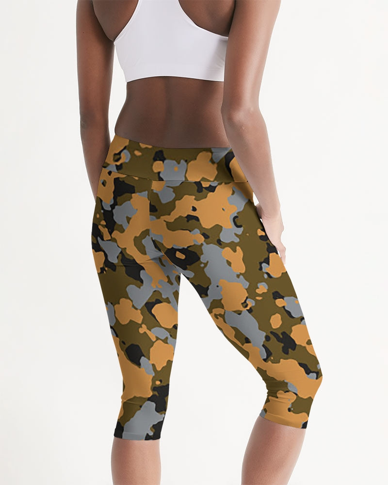 Camouflage Mid-Rise Capri Leggings