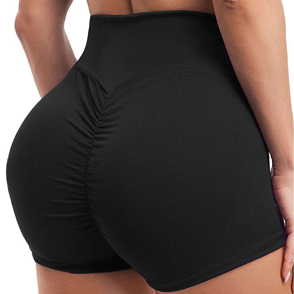 Women's High Waisted Ruched Butt Lifting Fitness Shorts