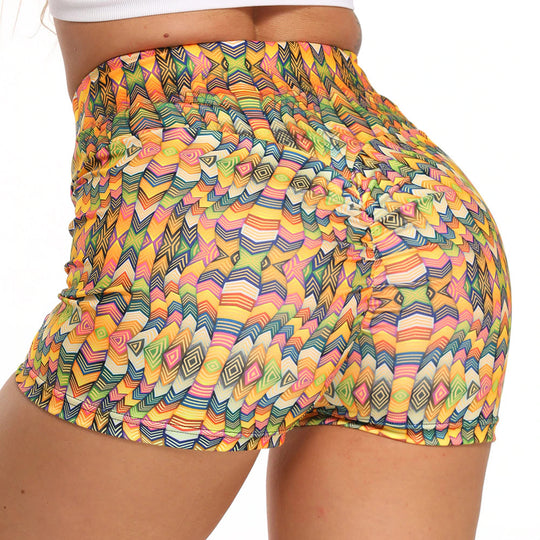 Women's High Waisted Ruched Butt Lifting Fitness Shorts