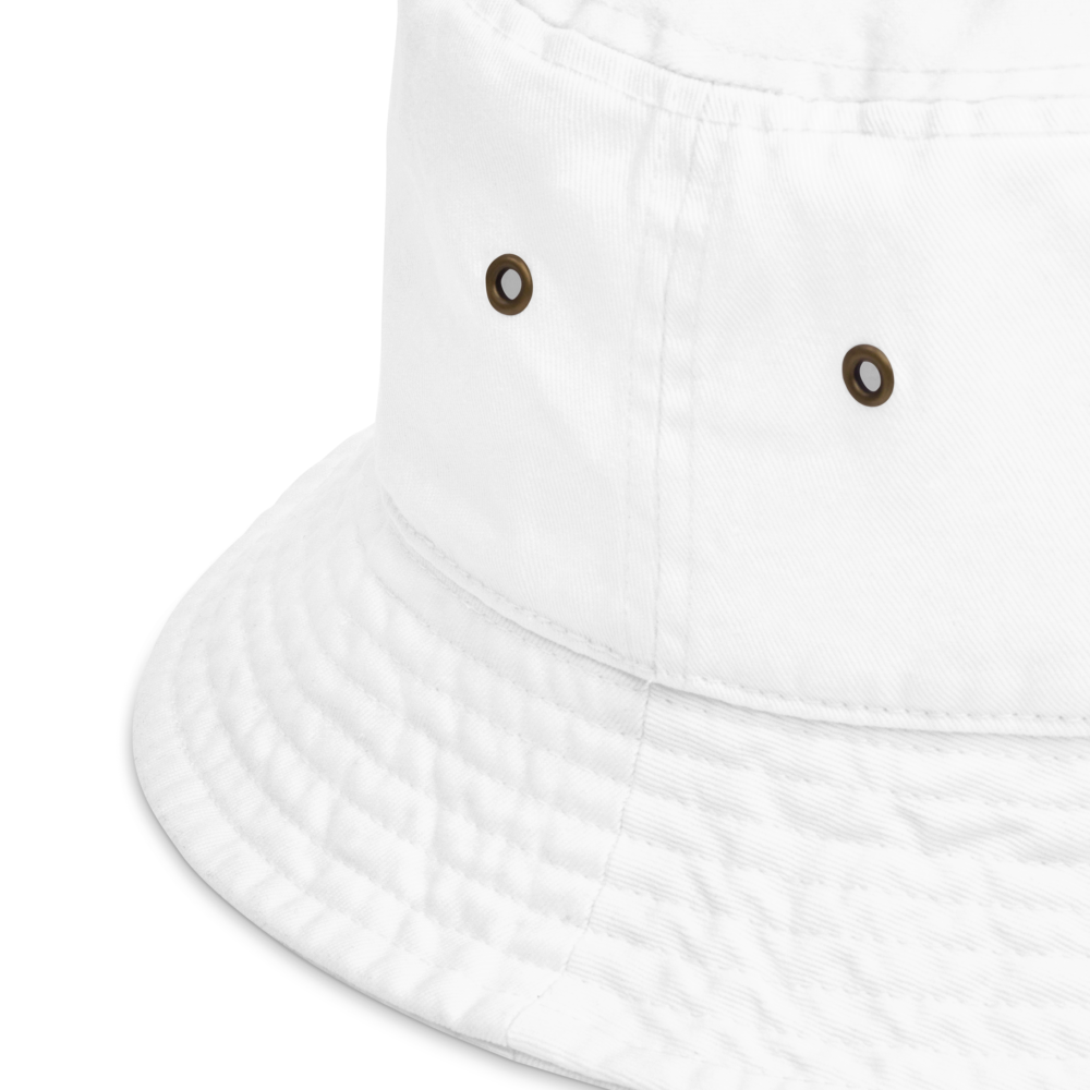 Bucket Hat w/Embroidered Winged Peace Symbol