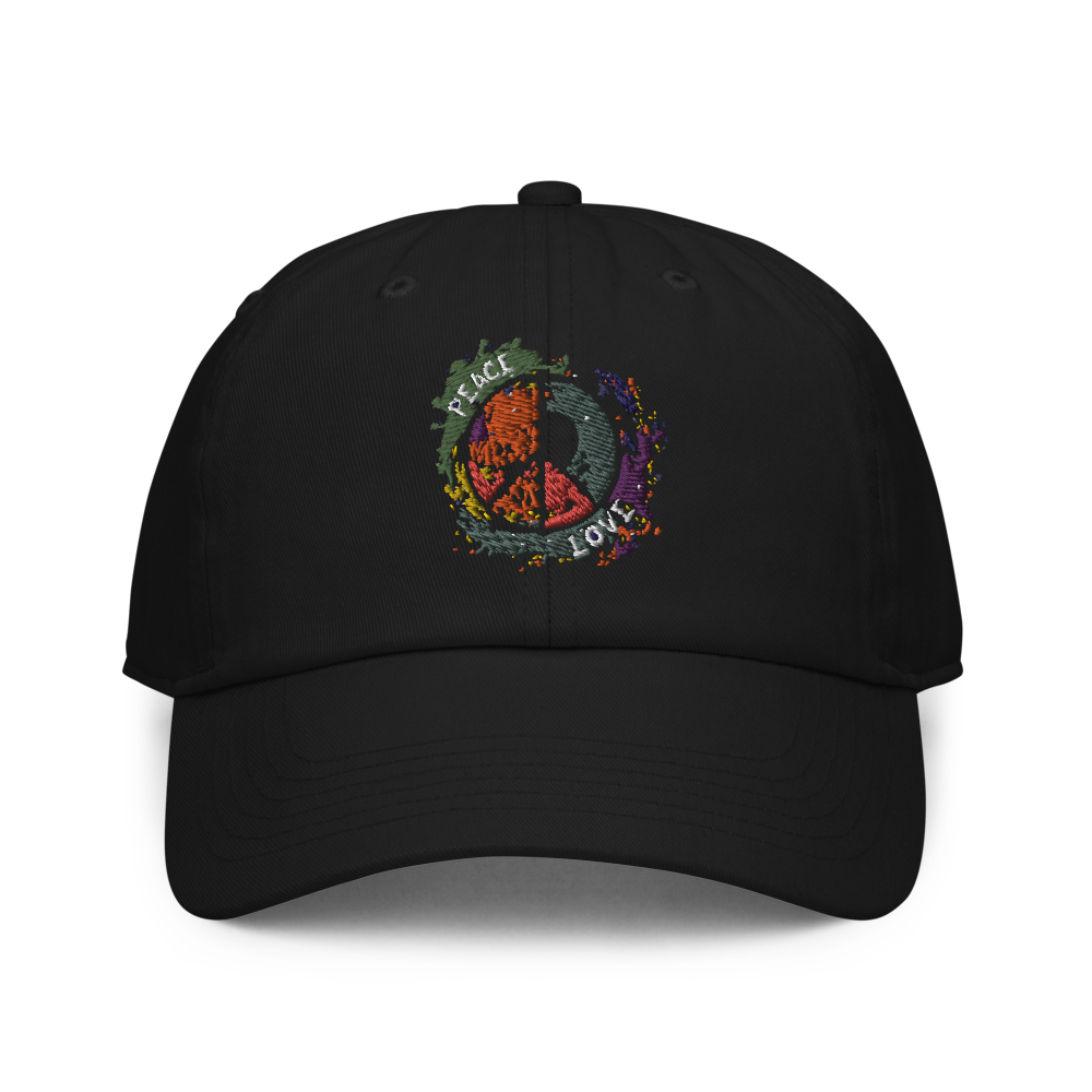 Retro Abstract Peace Symbol Fitted Cap