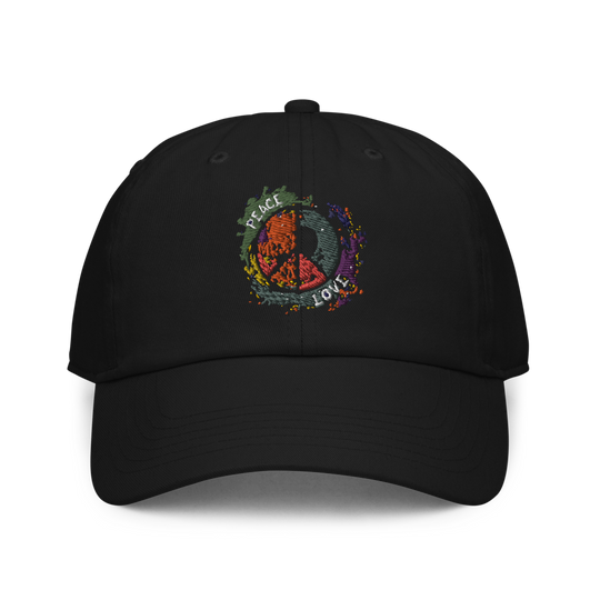 Retro Abstract Peace Symbol Fitted Cap