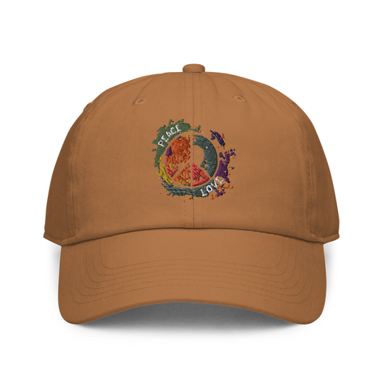 Retro Abstract Peace Symbol Fitted Cap