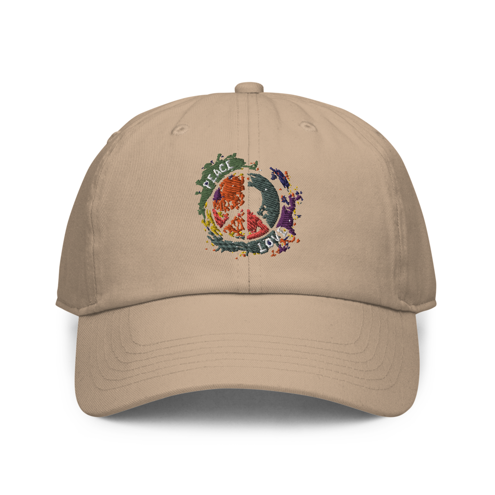 Retro Abstract Peace Symbol Fitted Cap