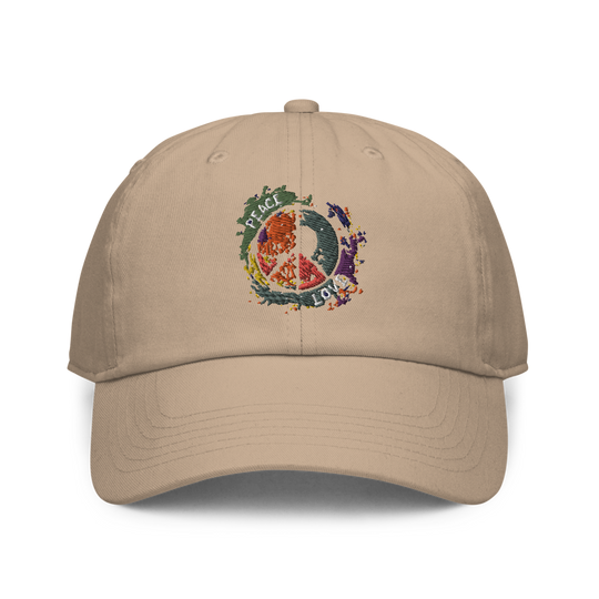 Retro Abstract Peace Symbol Fitted Cap