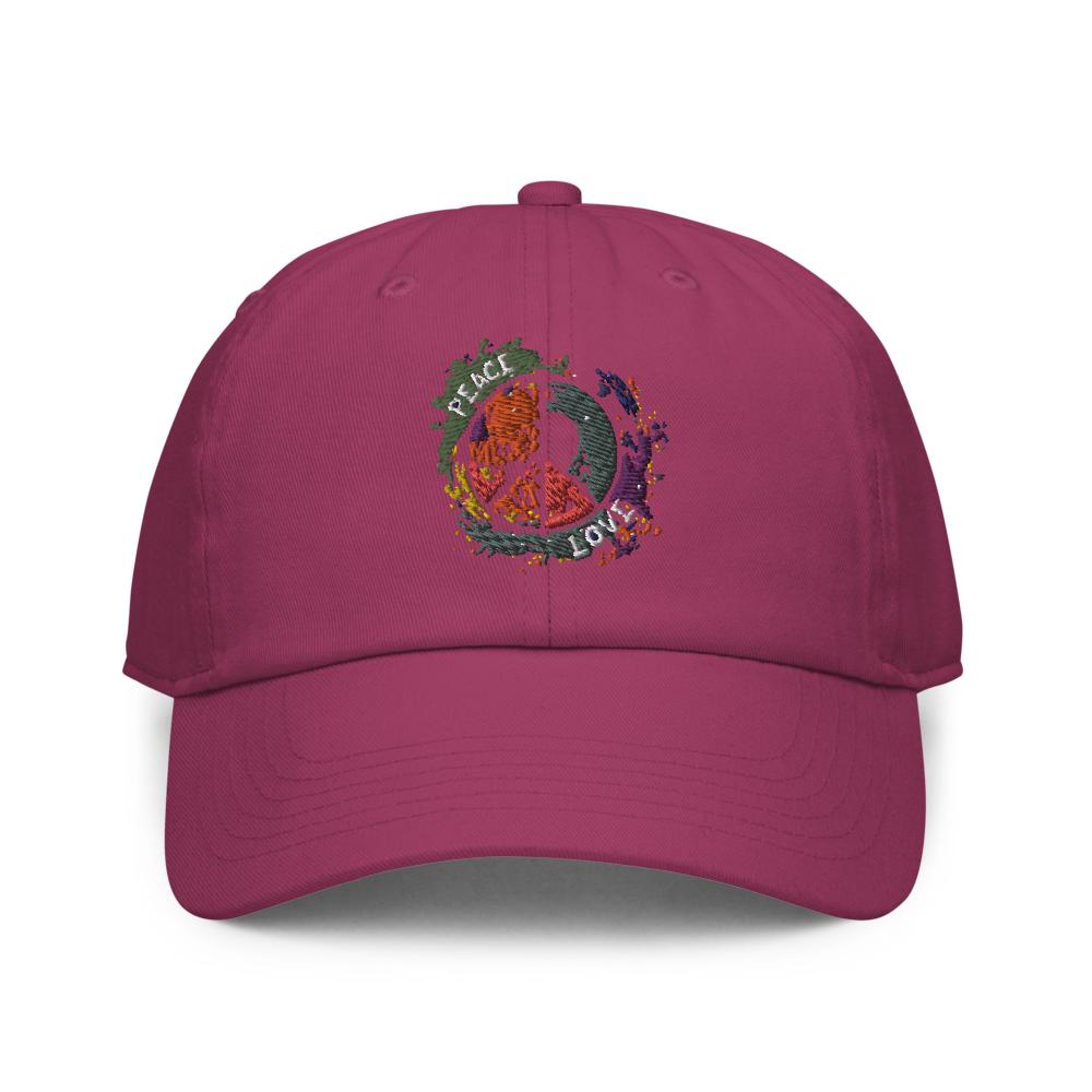 Retro Abstract Peace Symbol Fitted Cap