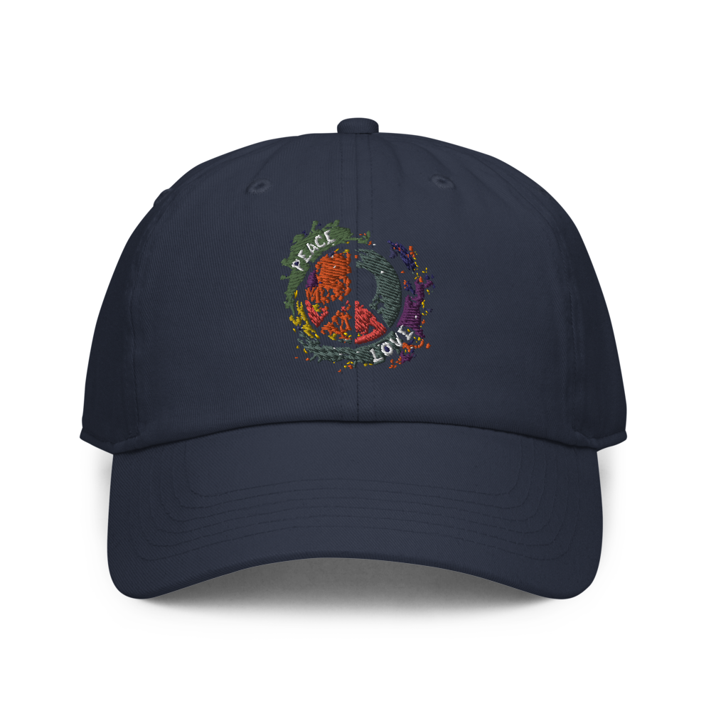 Retro Abstract Peace Symbol Fitted Cap