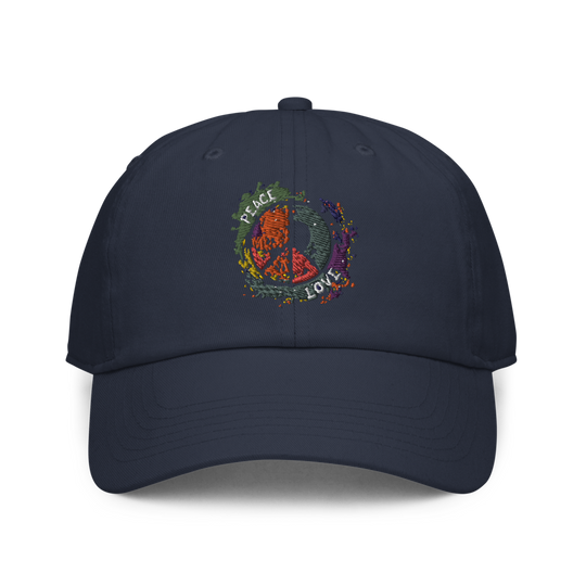 Retro Abstract Peace Symbol Fitted Cap