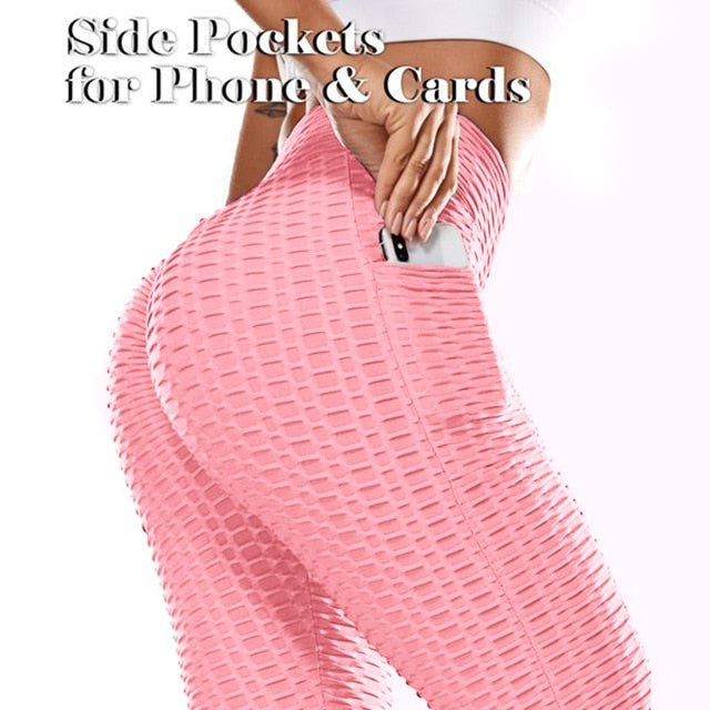 Women's High Waist Push Up Anti Cellulite Fitness Leggings