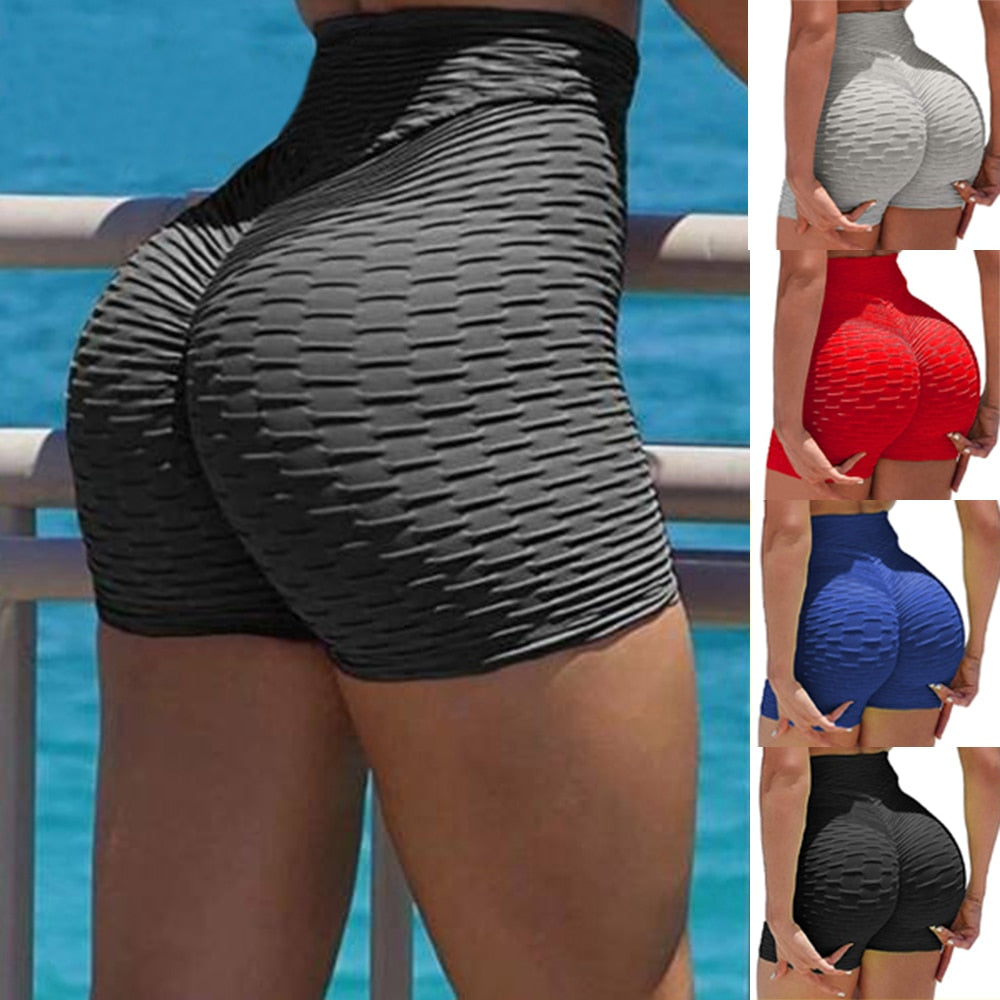 Women's Ruched Scrunch Butt Push Up Fitness Shorts