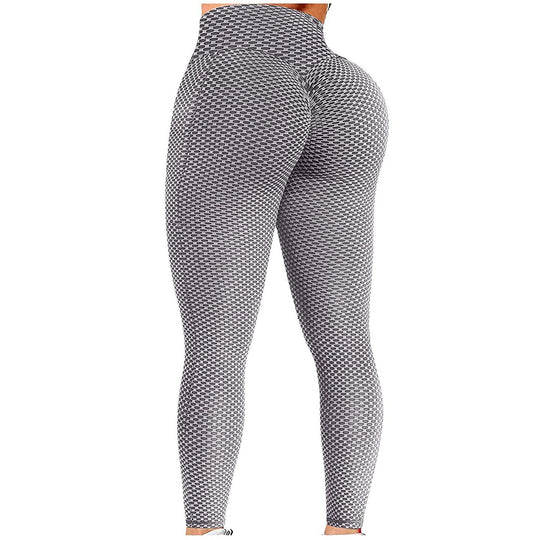 Seamless Fitness Leggings w/Pockets & Patchwork Grid - includes Plus Sizes Xs-4xl